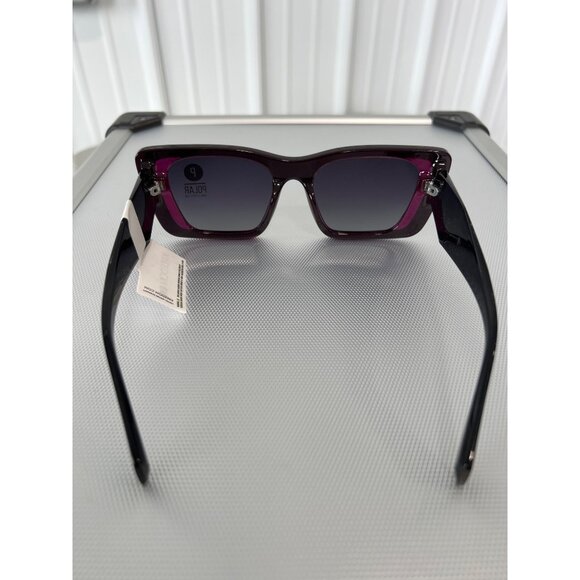 Kreedom Polarized Sunglasses UV Protection Black Purple Frame Modern Eyewear NEW - Picture 4 of 6